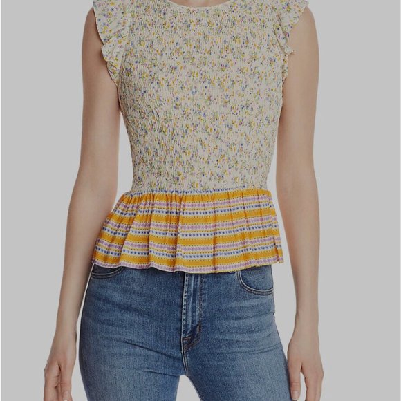 Lost + Wander Tops - Lost + Wander Peplum Floral Top